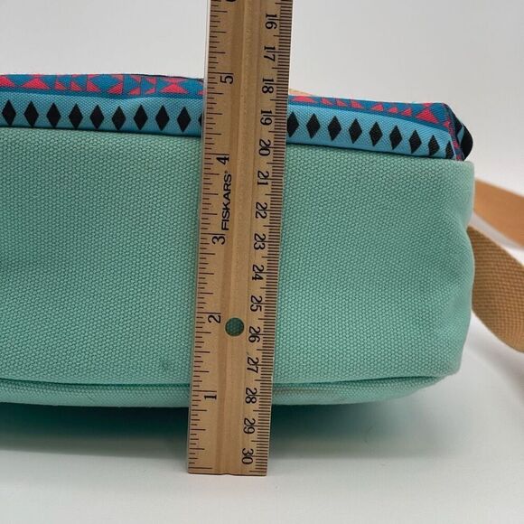 LEAPER Crossbody Bag Mint Green Aztec Southwestern Canvas Messenger Bag - Picture 5 of 14
